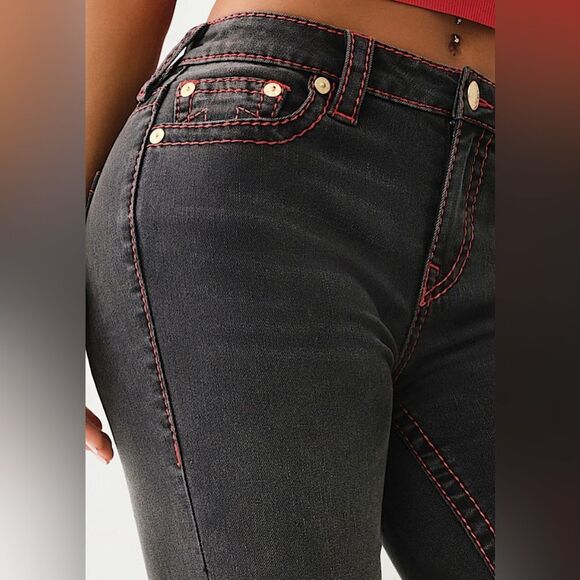 True Religion Becca Mid Rise Boot Cut Jeans Black Size 27 NWT - Picture 3 of 9